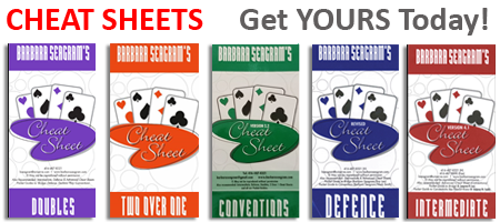 Get your Doubles, Two Over One, Intermediate, Advanced and Defence Cheat Sheets
